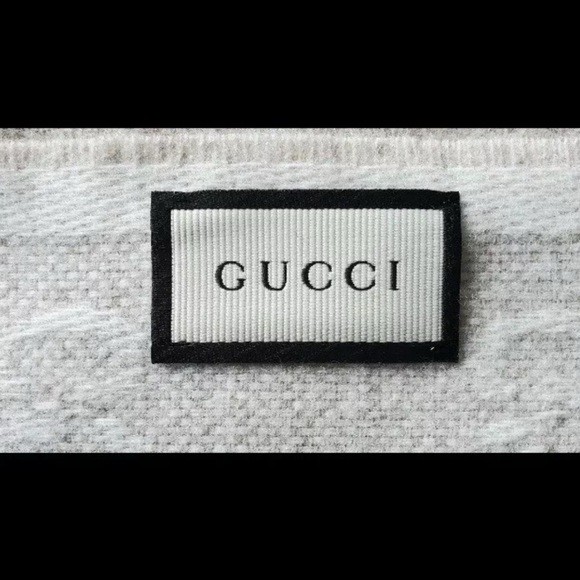 Gucci New Nikky Wool Scarf 37x190 Cm Guccisima GG Logo In Sand Color NWT - Picture 11 of 11